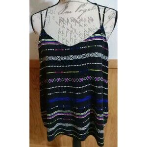 No Boundaries Aztec Print Strappy Cami Womens Sz XXL(19) Black Print Top GUC